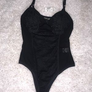 Black lace body suite